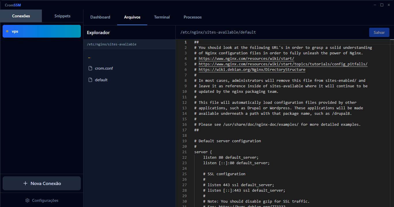 Screenshot do Crom-SSM